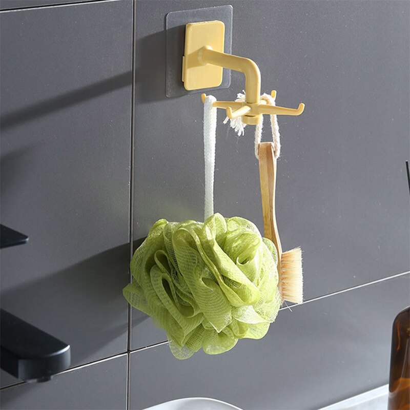Wall Mounted 360 Rotating Coat Hanger Rotating four-claw storage hook without punching Kitchen Gadgets Accessories Bath Hook