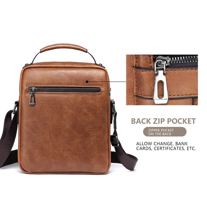 Mannen Schoudertas Voor 26Cm Ipad Pu Lederen Business Mannen Messenger Bags Grote Man Crossbody Tas Waterdichte Rugzak tas