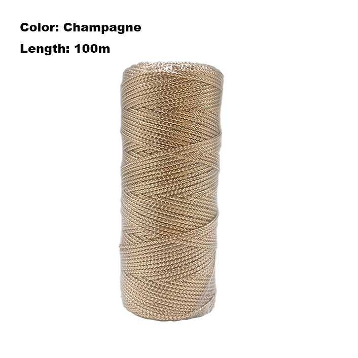 100 m/Roll 1.5mm Goud Zilver Macrame Koord Touw Touw Verpakking Touw Ornament String Voor DIY Bruiloft kerstcadeau Decor: Zilver