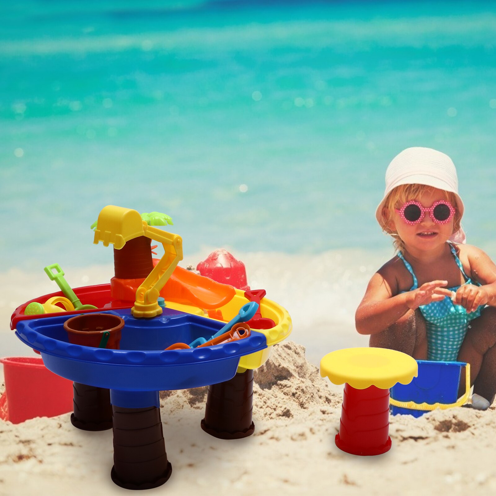 1 Set Children Beach Table Toys Assembling Sand Table Funny Sand Playing