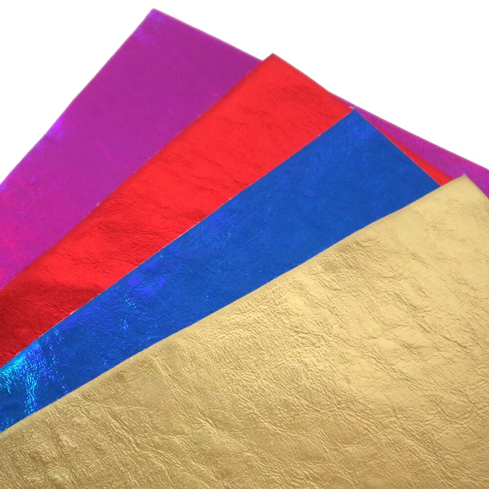 20*34cm Color sólido Metal explosión grieta cuero sintético, materiales hechos a mano para manualidades de bolsos, 1Yc7220