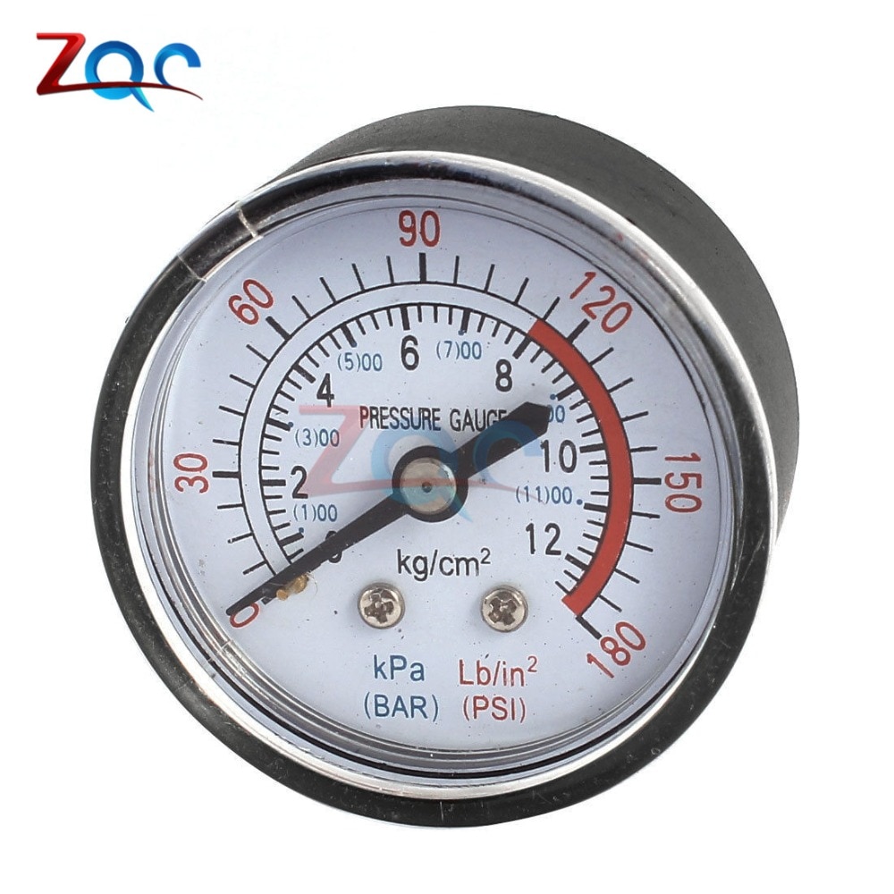 13 Mm 1/4 Bsp Draad 0-180 Psi 0-12 Bar Luchtdrukmeter Voor Air Compressor Ijzer Diameter Ongeveer 52 Mm
