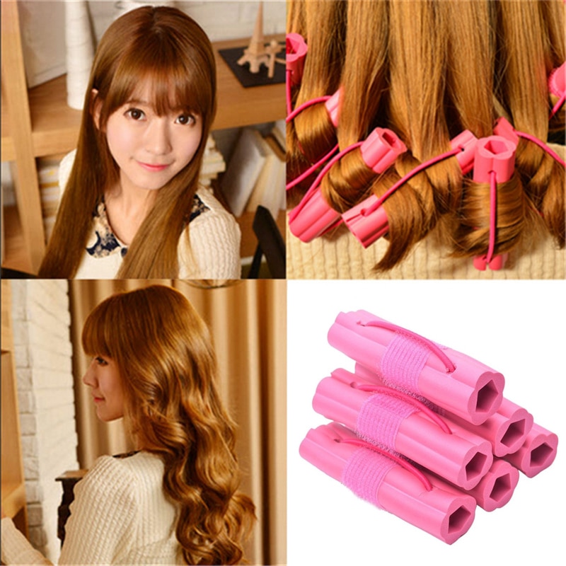 6 stks/set Magic Foam Sponge Hair Curler DIY Golvend Haar Care Roller Reizen Thuisgebruik Soft Hair Curler Rollers Styling gereedschap
