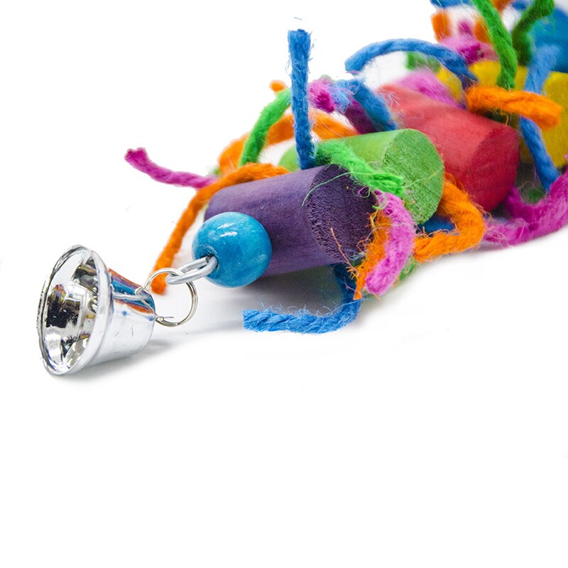 1 Pc Bird Kauwen Speelgoed Grappige Katoenen Touw Papegaai Speelgoed Cilindrische Bell Leuke Sisal Papegaai Speelgoed Parkiet Training Speelgoed Vogel accessoires