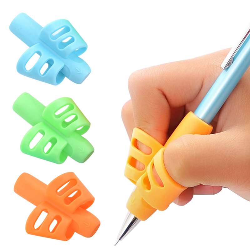 For Students 3pcs Children Writing Pencil Pan Holder Kids Learning Practise Silicone Pen Aid Grip Posture Correction Device