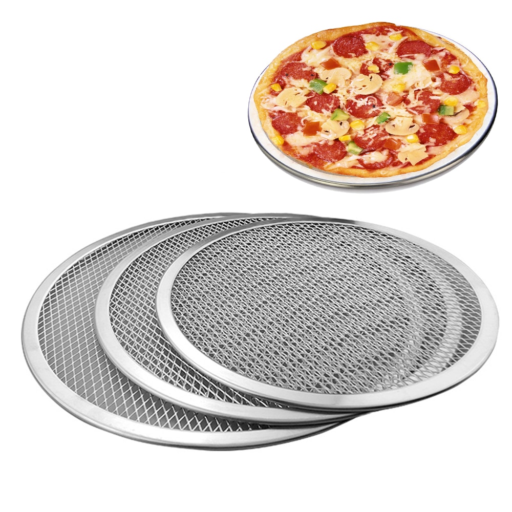 Aluminium Pizza Lade Metalen Mesh Ronde Pizza Pannenkoek Netto Pan Bakken Pizza Netto Screen Pastry Bakken Tools 6/7/8/9Inch