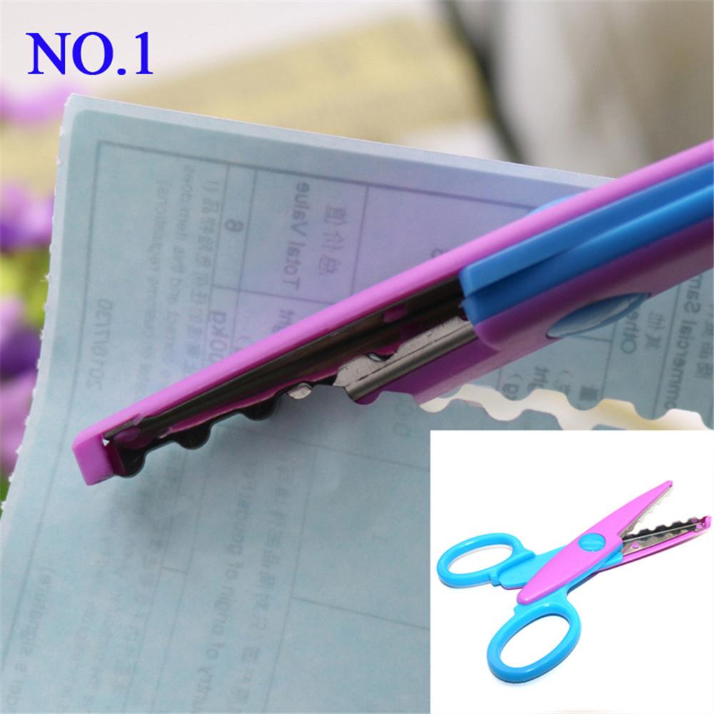 Tijeras de encaje para manualidades, herramientas de papel para álbum de recortes, decoración de diario, tijeras de seguridad, 6 selección de estilos, 1 Uds.: NO.1