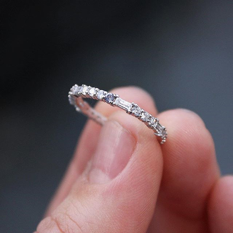 Huitan simples e elegante meninas anéis de dedo para festa uso diário acessórios de moda cor prata/ouro anel jóias de declaração: 8 / Branco