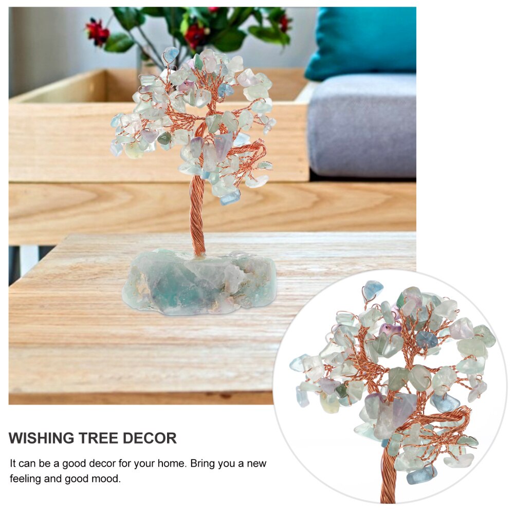 Delicate Wishing Tree Ornament Crystal Tree Adornment Fortune Tree Decoration