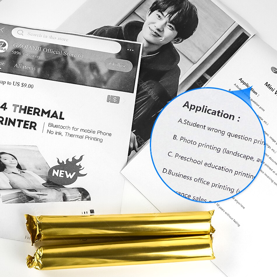 A4 Thermische Draadloze Printer Papier 210*30Mm A4 Papier/5/10 Rolls Voor GZMA401 Printer