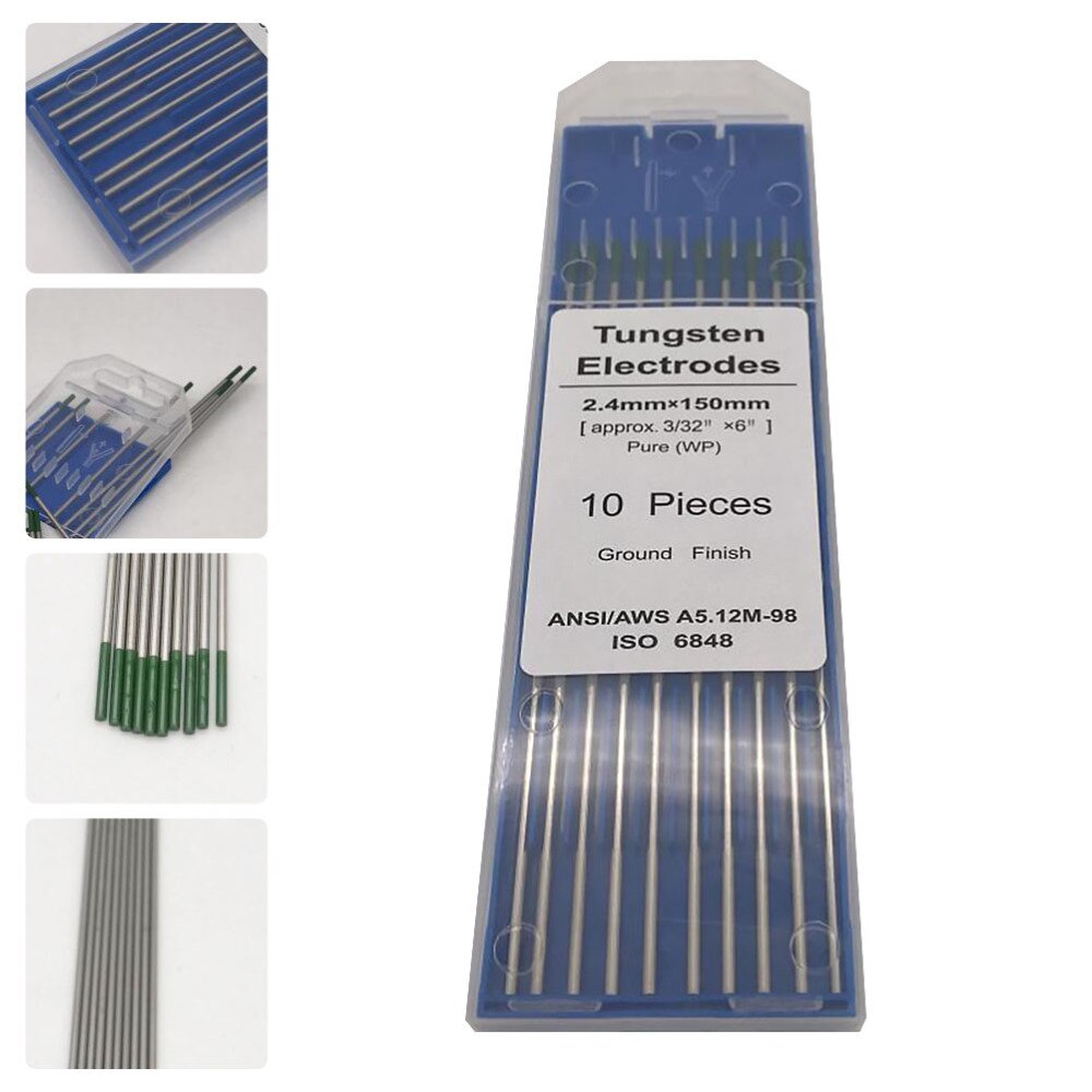 1 Pack Pure Tungsten Electrodes WP Durable Ground Finish Tungsten Electrode Welding Electrode for Arc Welding TIG: Silver 1