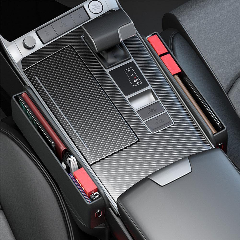 Auto Organizer Opslag Pu Lederen Auto Console Side Seat Gap Filler Front Seat Organizer Multifunctionele Autostoel Spleet Kloof Pocket