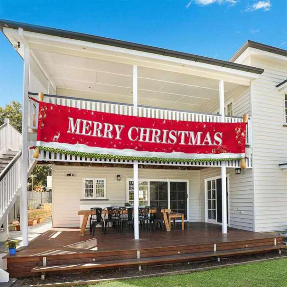 Christmas Festive Banner Merry Christmas Banner Large Xmas Sign Huge Xmas House Home Outdoor Party Decoration