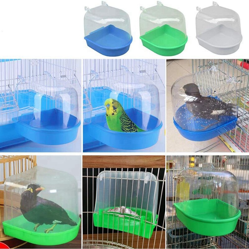 Parrot Bath Box Bird Bath Cage Bird Bath Covered for Small Birds Canary Budgies Parrot