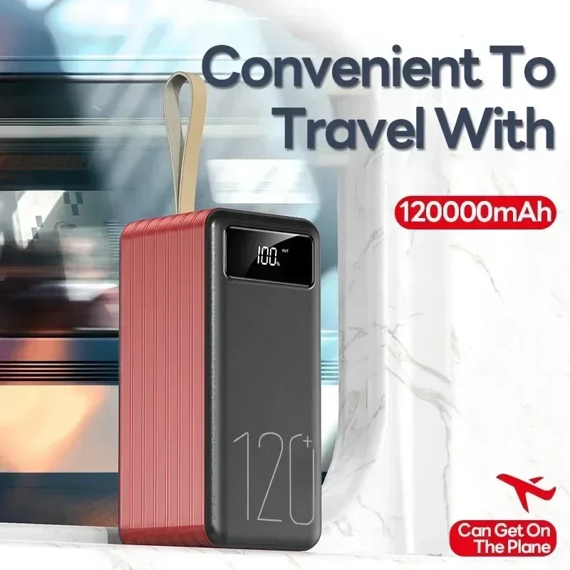 Banco de energía portátil de 120 W 120000 Batería externa del cargador Powerbank de carga súper rápida de alta capacidad mAh para IPhone Xiaomi Huawei