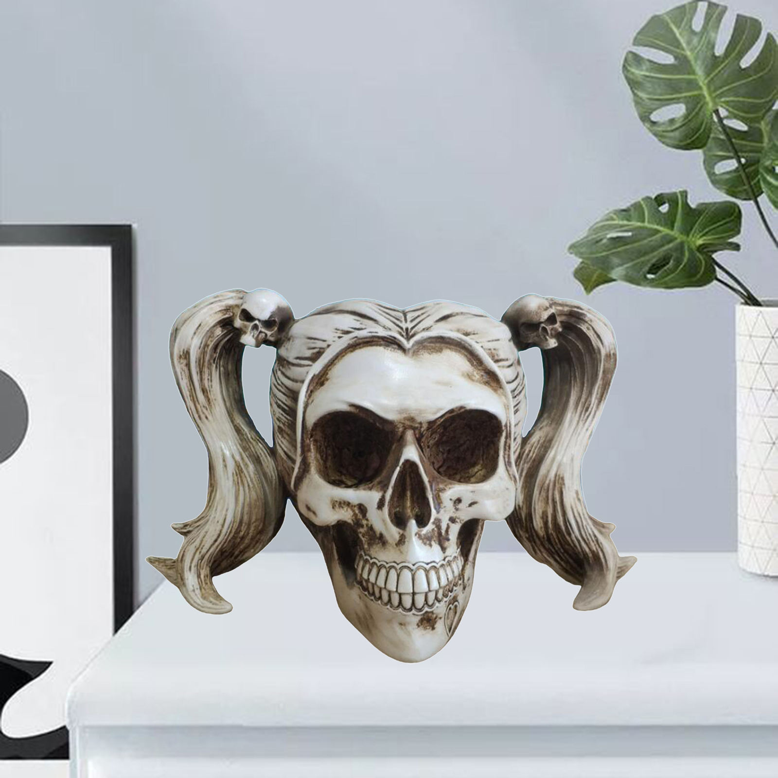 1:1 Life Size Female Skull Statue Decorative Anatomy Teaching Aids Resin for Party