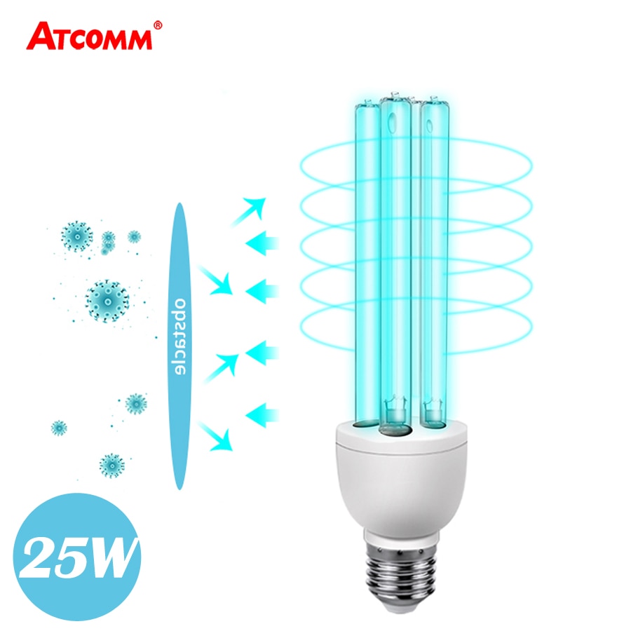 UVC Quartz Lamp Ampoule E27 UVC Lamp Sterilizer 15W 25W UV Sterilizer Ozone Disinfection Light Bulb E27 UVC Quartz Lamps