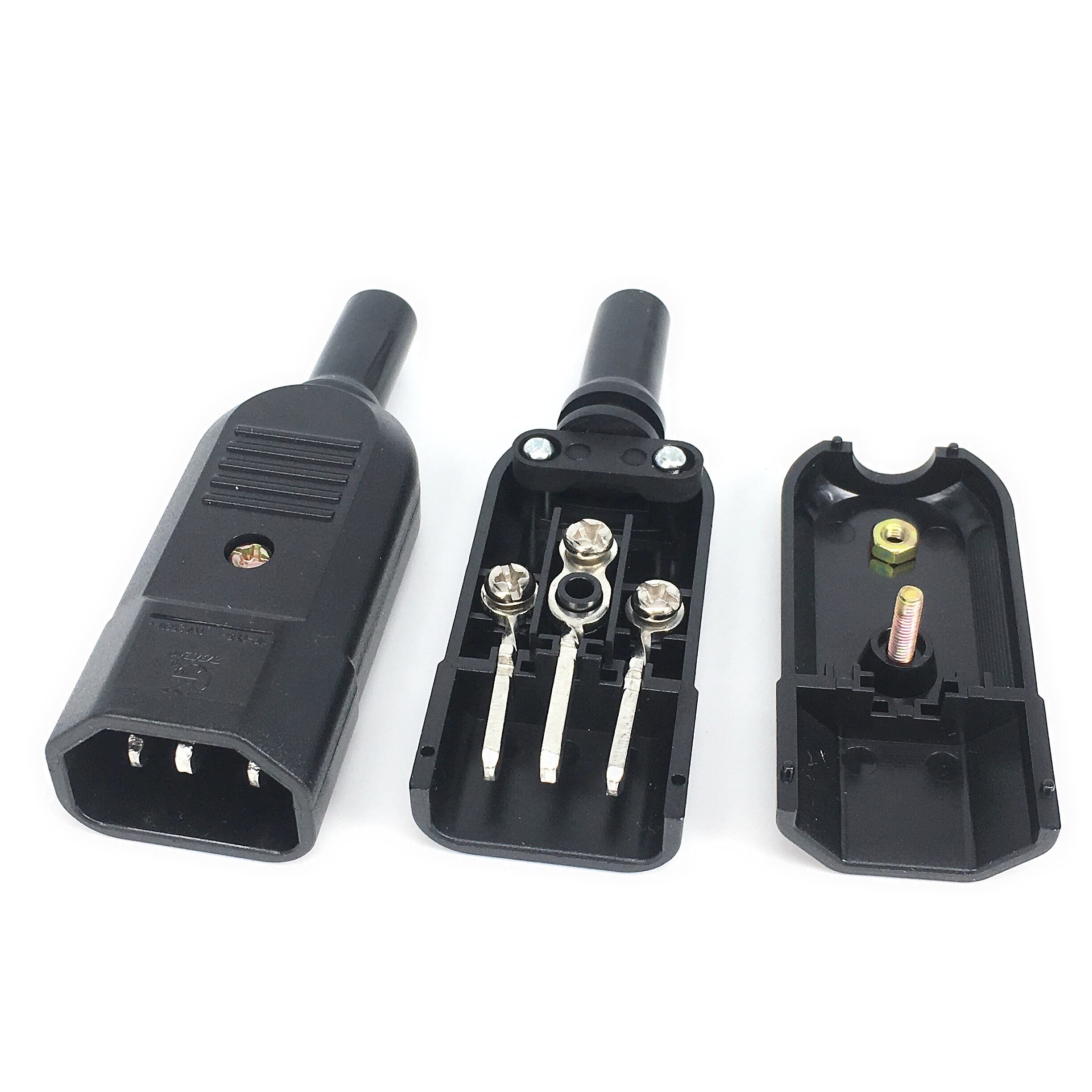 16A 250V IEC Straight Cable Plug Connector C13 C14 Female Male Plug Rewirable Power Connector 3 Pin AC Socket Industrial Plug