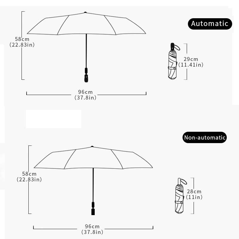 automatic folding umbrella rain ladies tri-fold umbrella windproof solid color umbrella women waterproof parasol