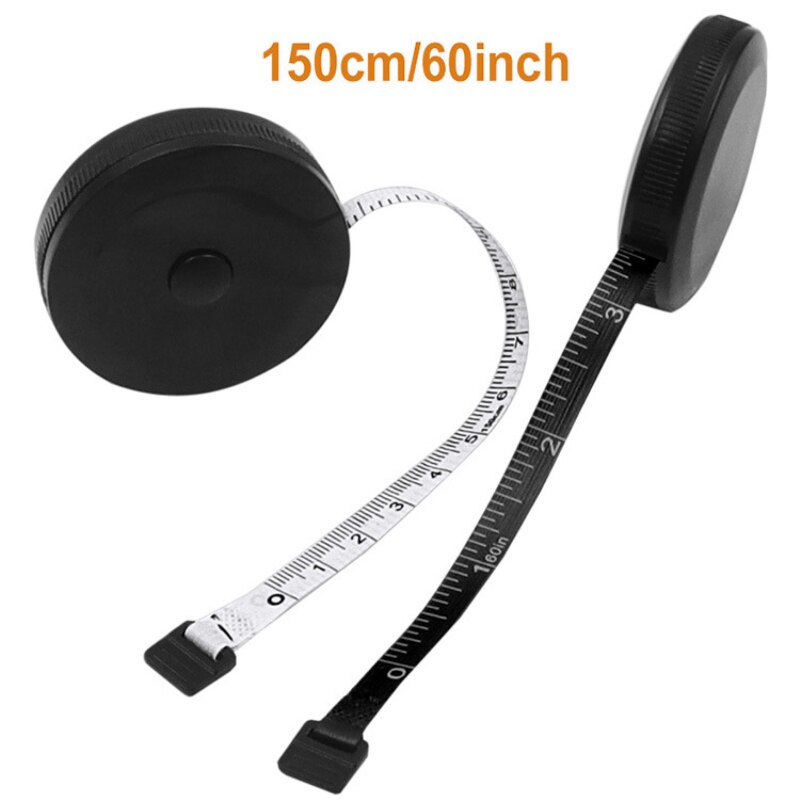 1.5m/60inch Black Tape Measures Automatic Flexible Mini Sewing Measuring Tape Dual Sided Retractable Tool Body Tailor Tape Ruler