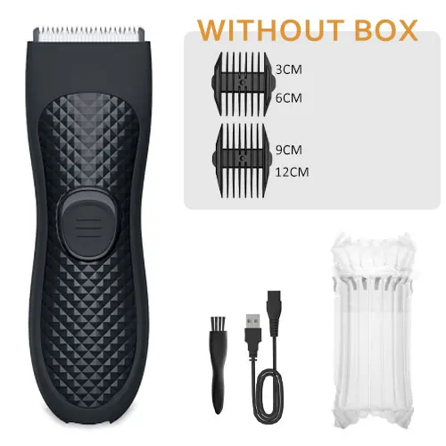 Body Hair Trimmer Heren - Oplaadbare Ball Shaver Groomer - Vervangbare Keramische Meskop - Waterdicht: Zwart