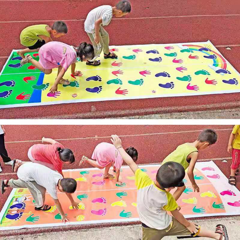 Hand and Feet Game Kids Jumping Carpet Mat Children Jump Lattice Pad Family Kindergarten Indoor Outdoor Team Toys