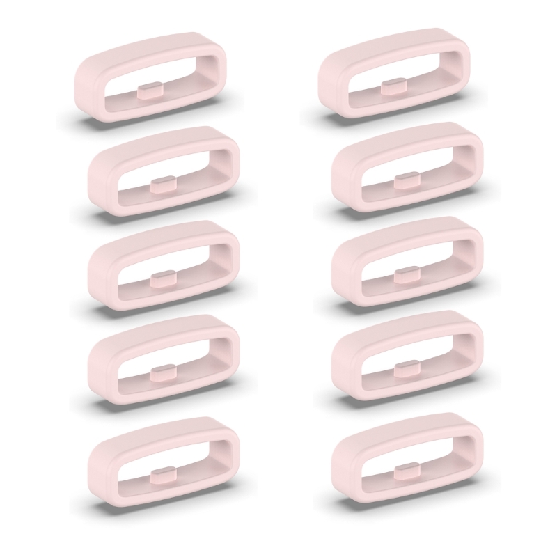 Smartwatch-Armbandhalter, Ersatz-Befestigungsring aus Silikon, 18 mm/20 mm/22 mm, Armbandhalter, Gürtelschlaufen, 10 Stück: M / Rosa