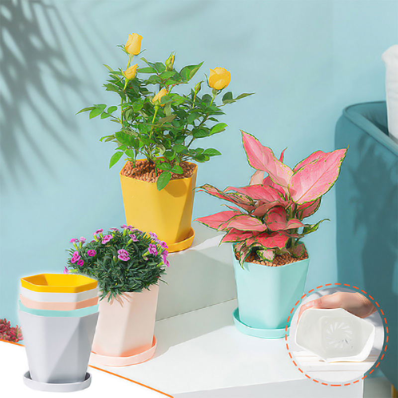 Thickened Flower Pots Home Garden Flower Pots Plastic Gallon Pots Living Room Balcony Green Basket Resin Planting Pots