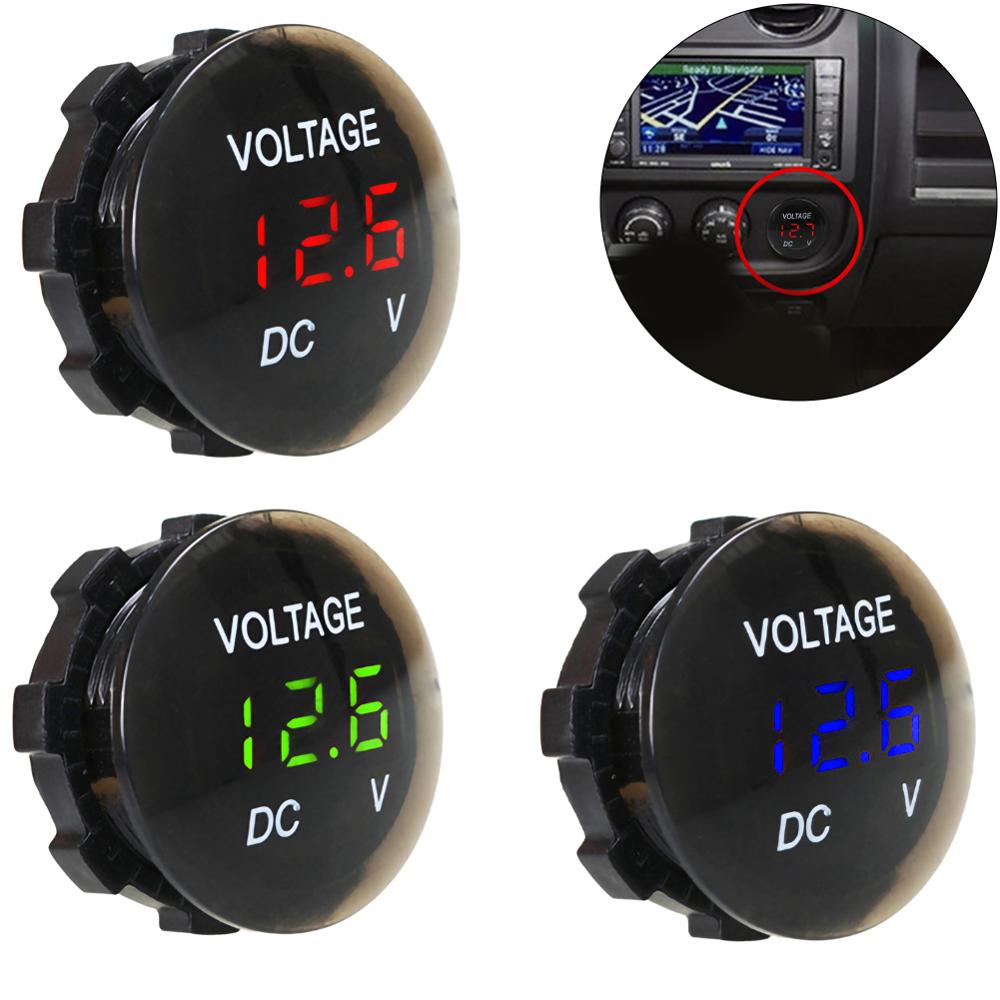 Auto Led Digitale Voltmeter 12V-24V Digital Panel Voltmeter Voltage Meter Tester Led Display Voor Auto Motorfiets boot Accessoires