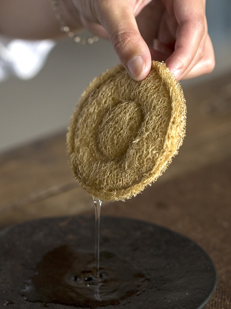 Japanse Absorberende Loofah Spons Pot Coaster Paars Zand Pot Kung Fu Theeceremonie Thee Set Accessoires Rotan Pot Dienblad Thee mat