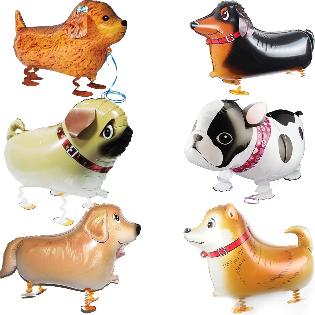 Helium-filled walking pet dog balloon 6 puppies children balloon animal theme birthday party decoration