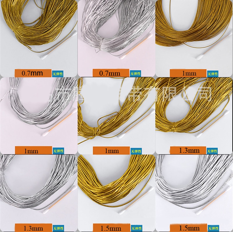 1.5/2/3mm Rope Gold Silver Line Thread Cord Macrame Cord Nylon String Rope Decoration Rope Bracelet Making Clothing Decor