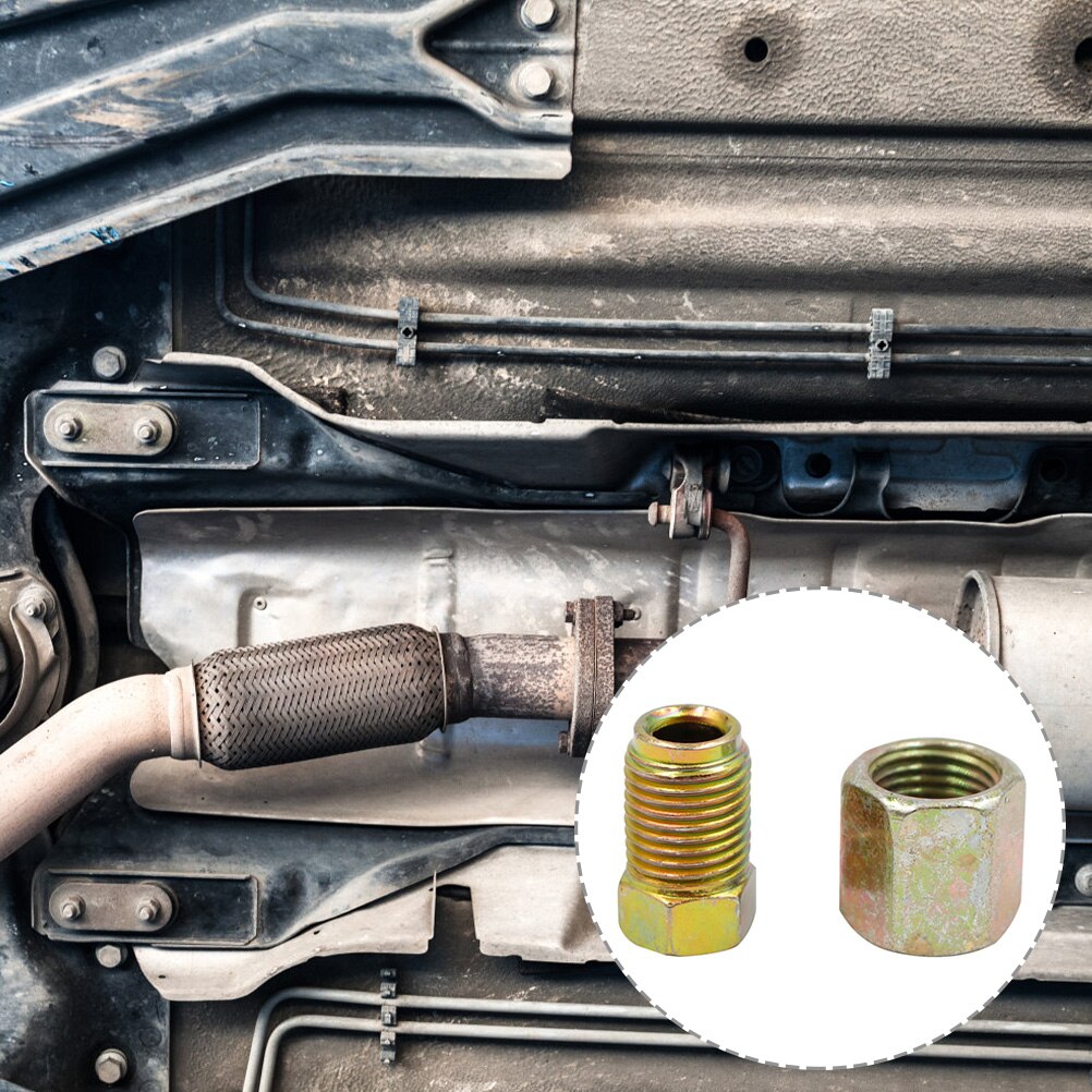 25 Sets Galvanized Iron Fittings Brake Pipe Nuts for 3/16" Brake Line Tubes