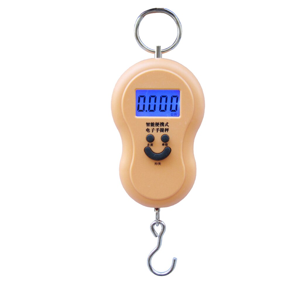 Mini báscula Digital de 50Kg para equipaje de pesca, peso de viaje, gancho colgante electrónico de cocina, báscula colgante de KG/LBS/JIN/OZ: kaki