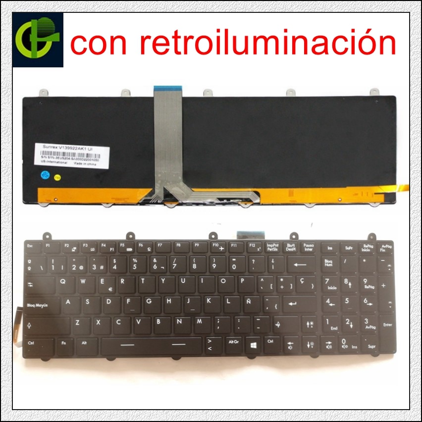 Clavier espagnol pour msi  gp60 gp70 cr70 cr61 cx61 cx70 cr60 ge70 ge60 gt60 gt70 gx60 gx70 0nc 0nd 0ne 2oc 2od 2pc latin la sp