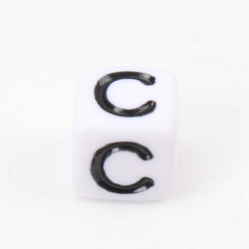, cubo de alfabeto con letras blancas y negras, cuentas sueltas con letras acrílicas, apto para fabricación de joyas, 6mm, 100 Uds.