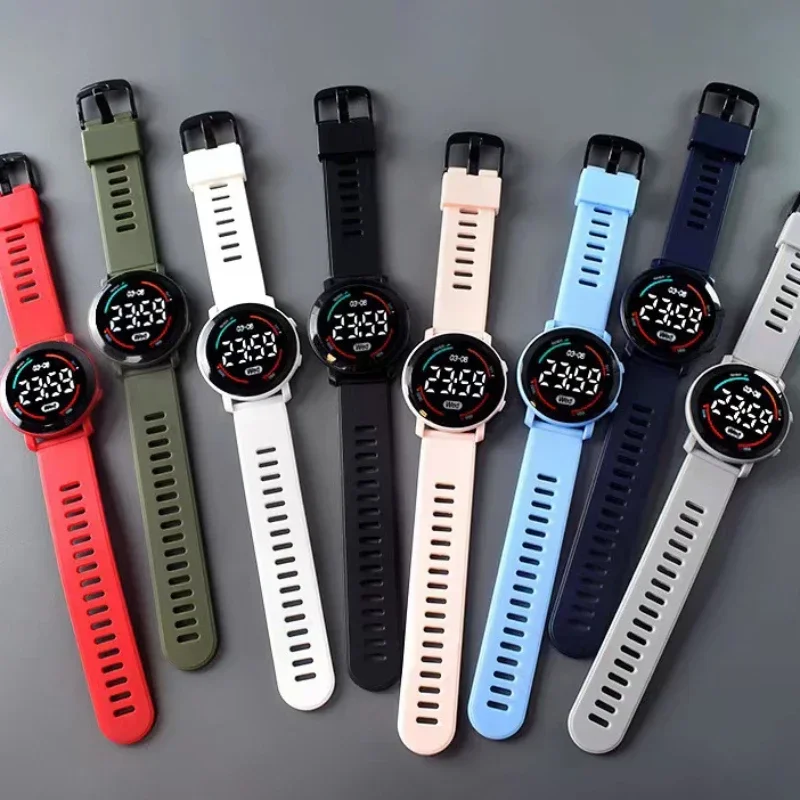 Reloj deportivo LED luminoso 2025, nueva , reloj electrónico redondo resistente al agua, reloj Digital para hombres y mujeres, Relojes Electrónicos