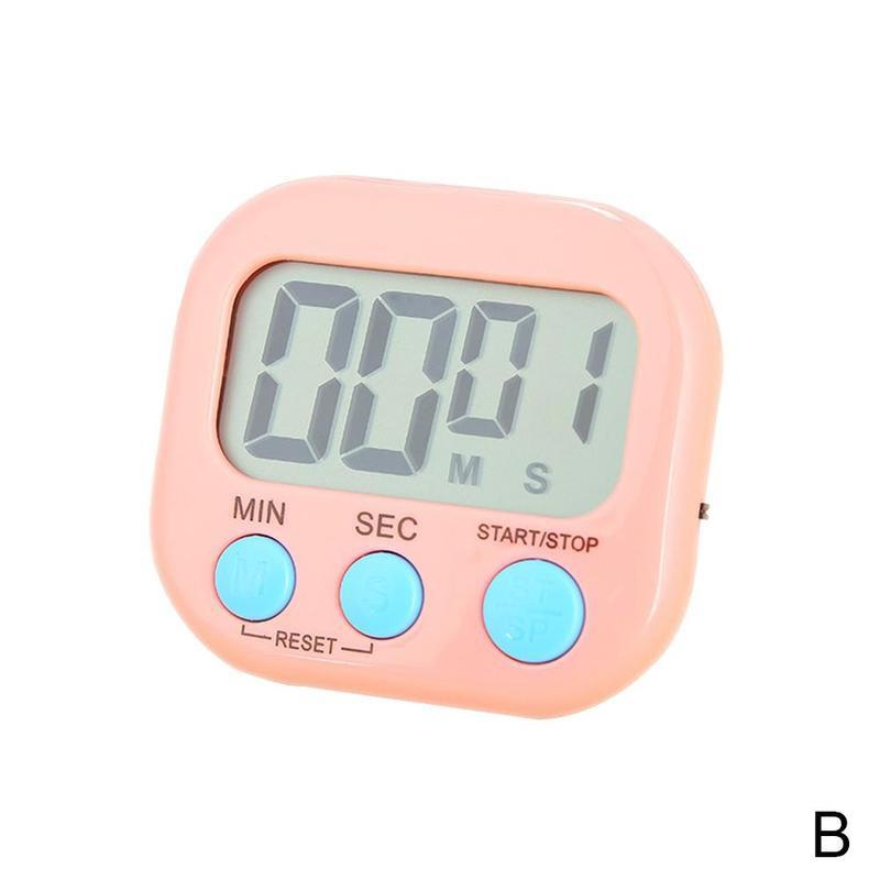 Digital Kitchen Electronic Timer Countdown Alarm Clock Magnetic Backing Stand With Large LCD Display For Cooking Kitchen Supply: PINK