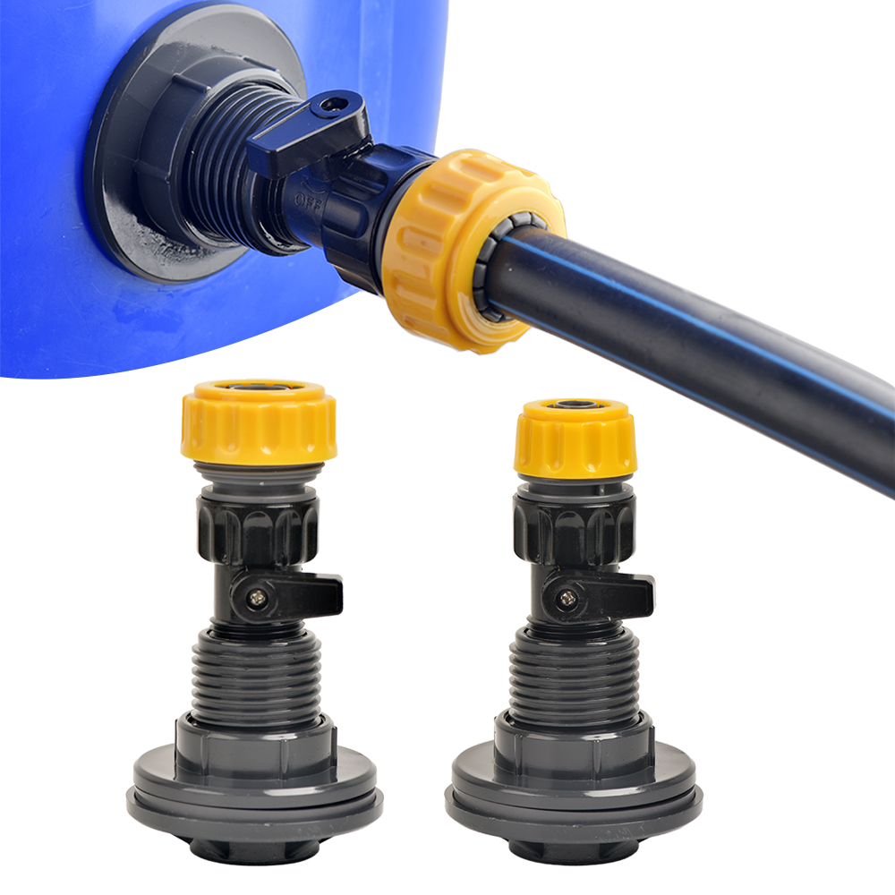 Sourcing Map Kit 2 Rubinetti Per Canna Pioggia Con Raccordo 3/4 GHT E Nastro Sigillante - 2