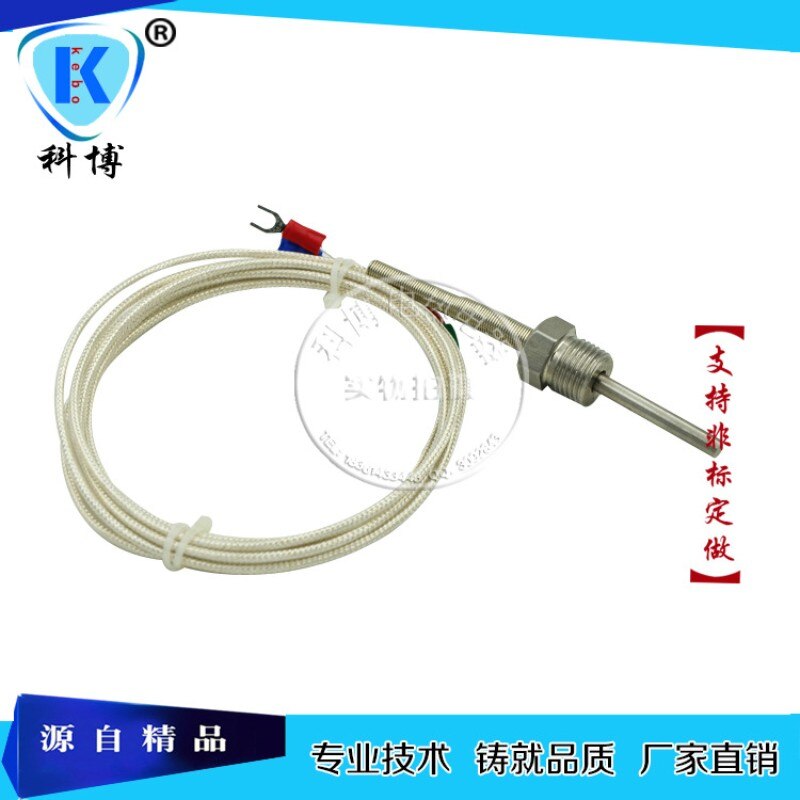 304 stainless steel 2 points threaded silver plated wire pt100 thermal resistance Heraeus imported temperature sensor