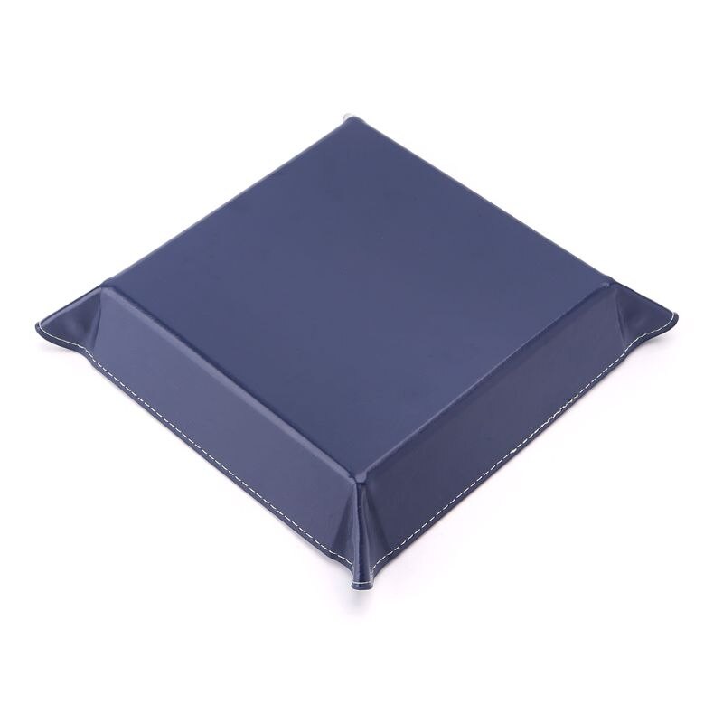 Caixa de armazenamento de mesa dobrável bandeja quadrilateral de couro do plutônio dnd dice chave moeda