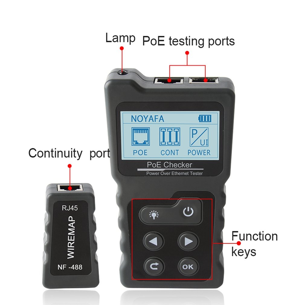 NOYAFA – testeur de réseau Poe par Ethernet Cat5,cat6 Lan, outils de test réseau,
