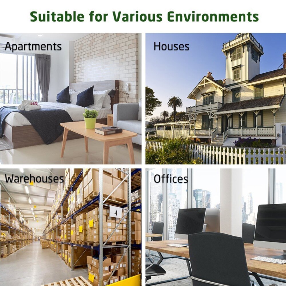 Wireless Doorbell Kit Plug In Wireless Cordless Waterproof Door Bell Chime Kit LED visual alerts Home Office 300M wireless range