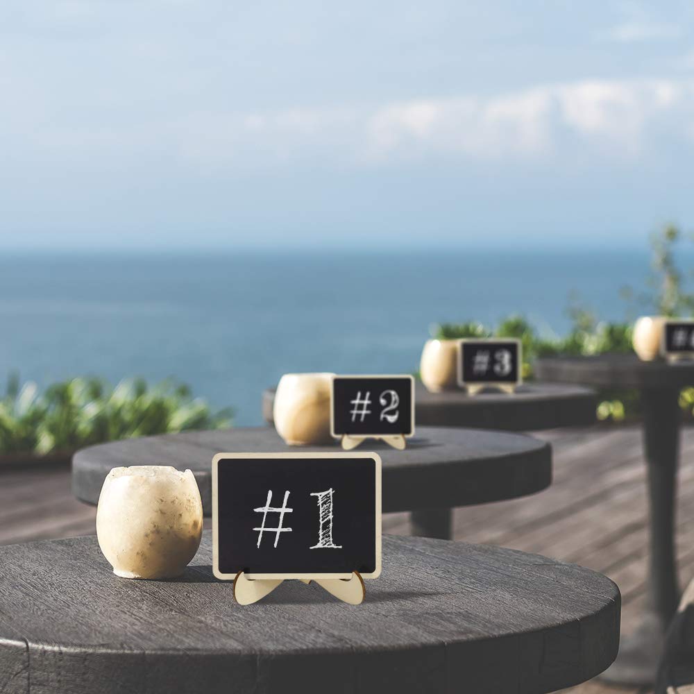 40 Uds Mini carteles de pizarra con soporte Mini letreros con mensajes con caballete, signos de mesa de boda para decoración de alimentos o eventos especiales