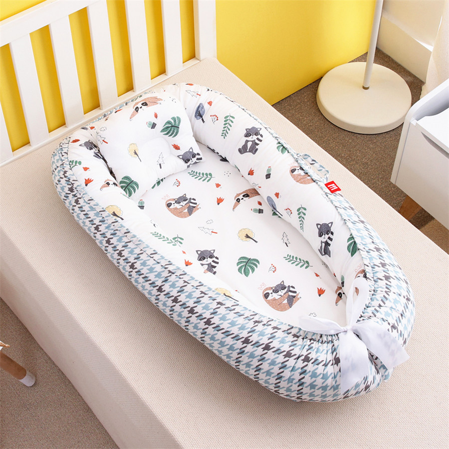 Mini berceau nordique Portable pour -né, impression de dessins animés, barrières de sommeil confortables dans le berceau pour Protection latérale, lit d&#39;enfant: 13
