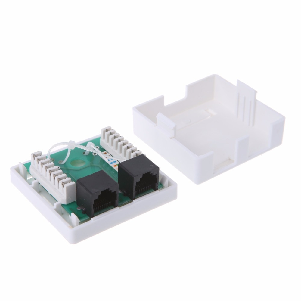 RJ45 Junction Box CAT6 Cat6e 8P8C Network Connector 2-port female-female Desktop Extension Cable Box