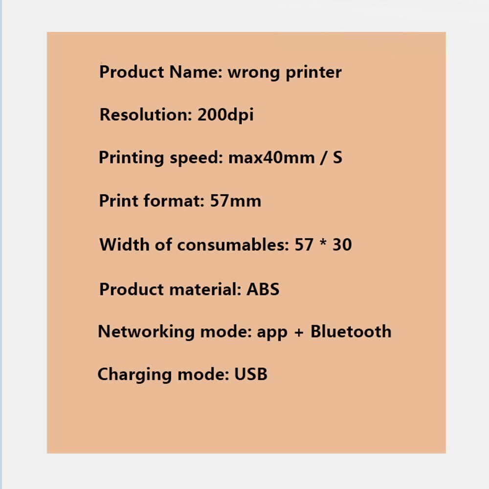 Portable Printer MINI Thermal Printer Ink-less Pocket Label Printer 58mm Printing Wireless BT Connect For Android IOS Printers