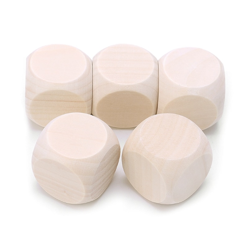 Dados de madera en blanco para niños, Impresión de grafiti grabado, Juguetes DIY, juegos de familiar O11 19, 20mm, 25mm, 30mm, 5 uds.