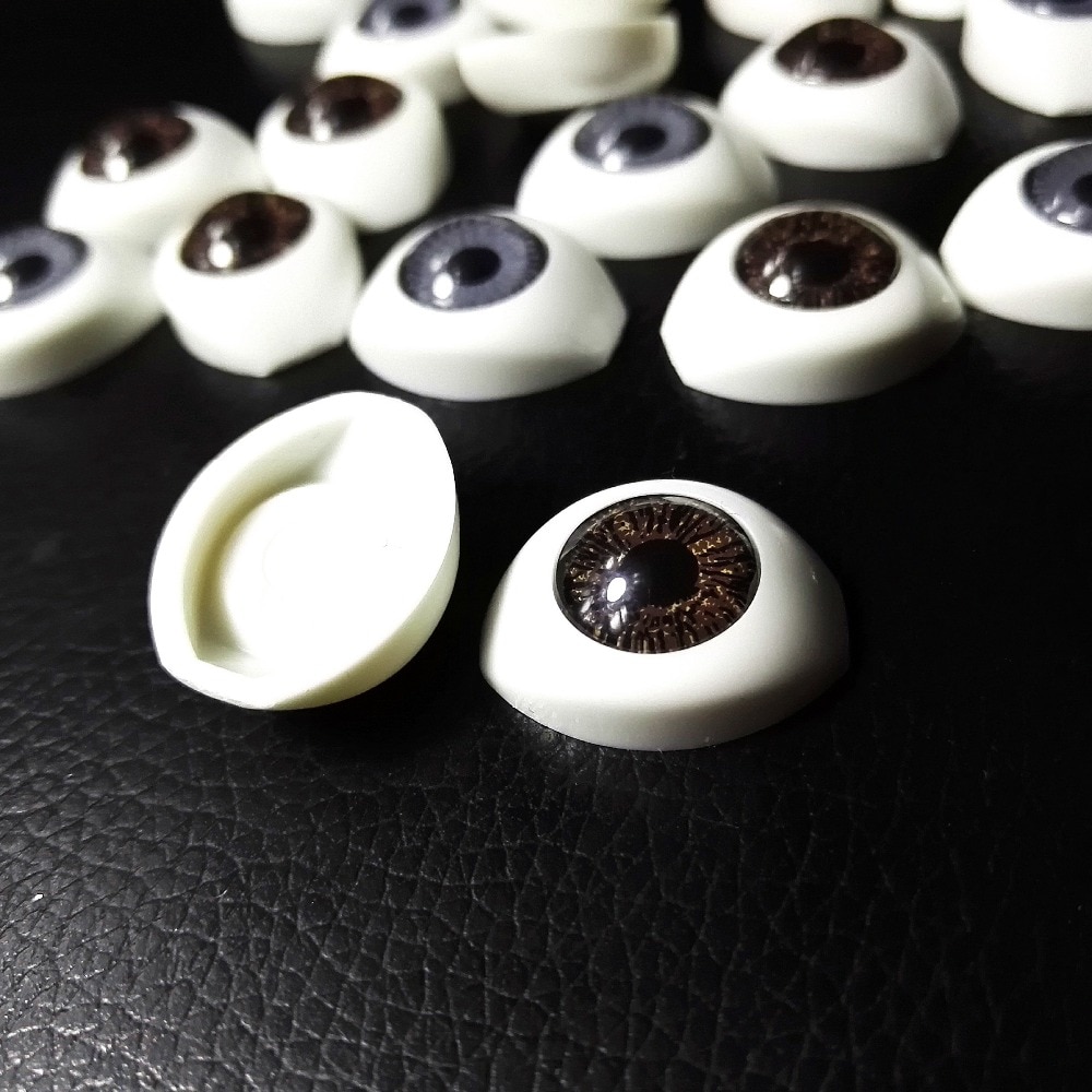 8 st levande oval ihålig rygg säkerhetsplastögon ögonglob för leksaker dockor gör-det-själv 22*16.5mm dockor tillbehör gör hantverk