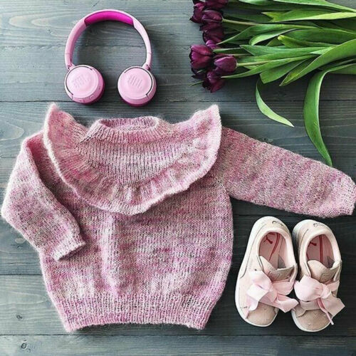 Kleinkind Baby Mädchen Pullover Herbst Winter Spitze Rosa Kleidung lang Ärmel gestrickt Pullover Pullover Spitzen